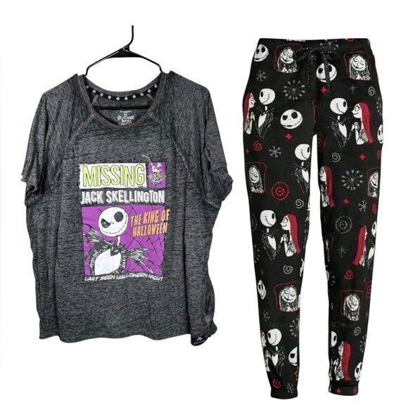 Disney Other - DISNEY The Nightmare Before Christmas Pajama Set pants, shirt Sz L 12-14  jogger